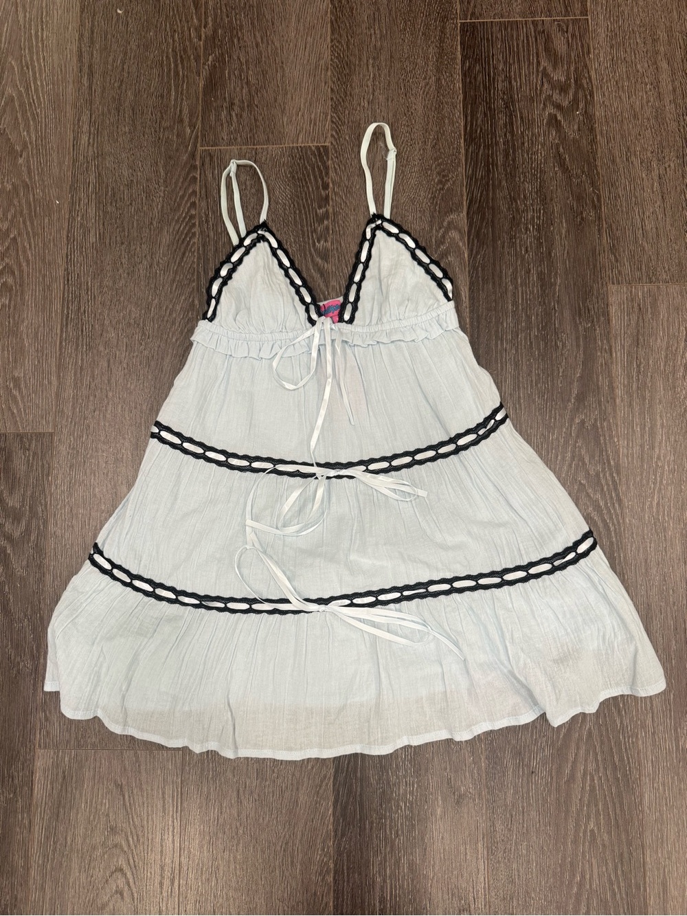 Edikted Mini Babydoll Dress with Black Trim